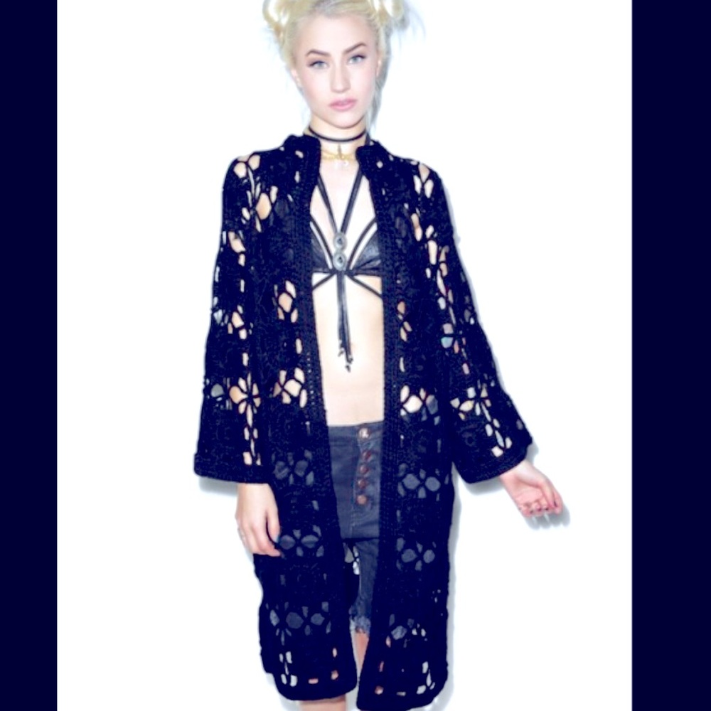 UNIF Astra Duster Crochet Sweater Granny Squares